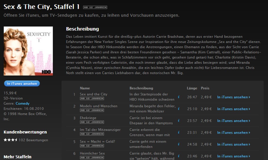 Liste der qualitativsten Sex and the city online schauen