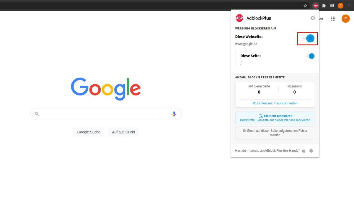 Adblock Plus Chrome deaktivieren