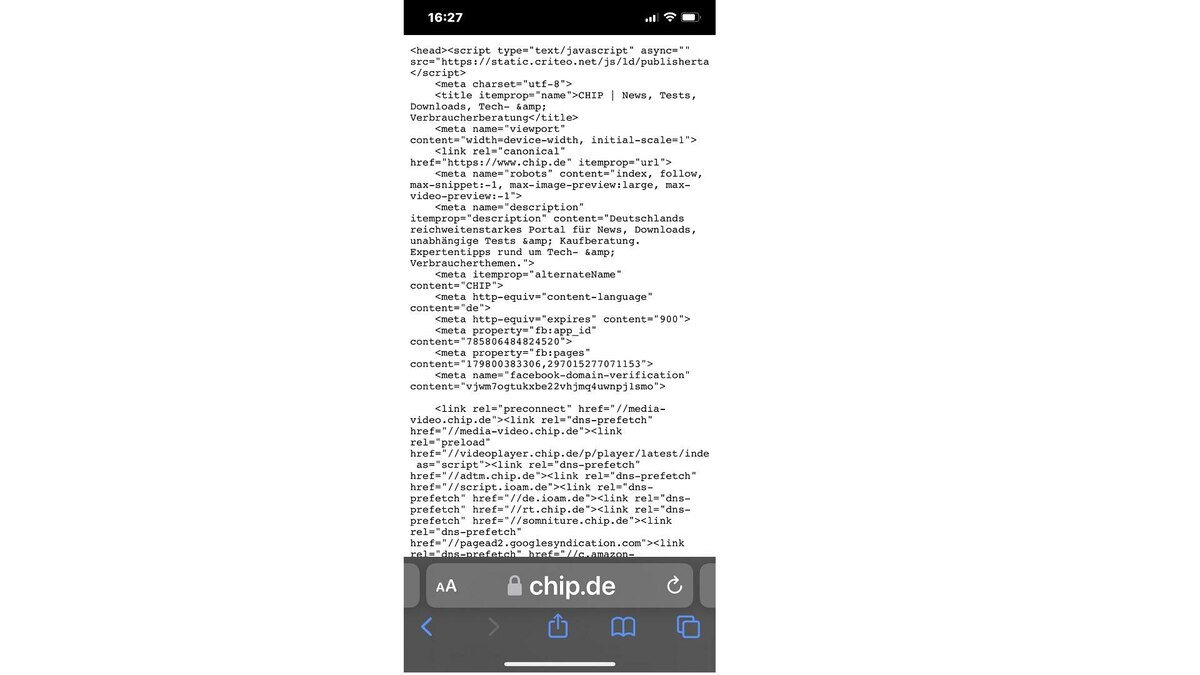 ipad safari quelltext Tippen Sie das Lesezeichen