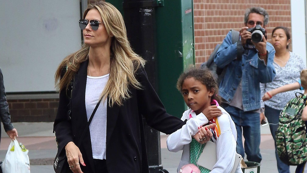 TV personality Heidi Klum picks up her daughter Lou Samuel and Henry Samuel from summer camp in Tribeca on June 27 2018 in New York City Heidi Klum;Lou Samuel New York United States PUBLICATIONxINxGERxSUIxAUTxONLY 590983