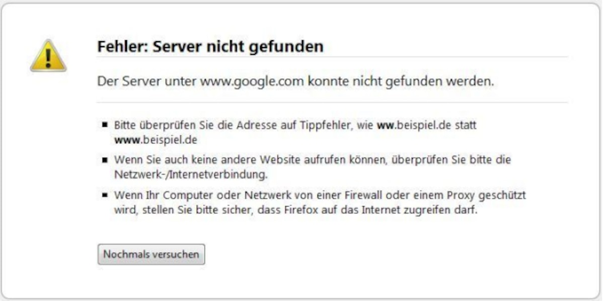 safari findet keine server Firefox: Server nicht gefunden