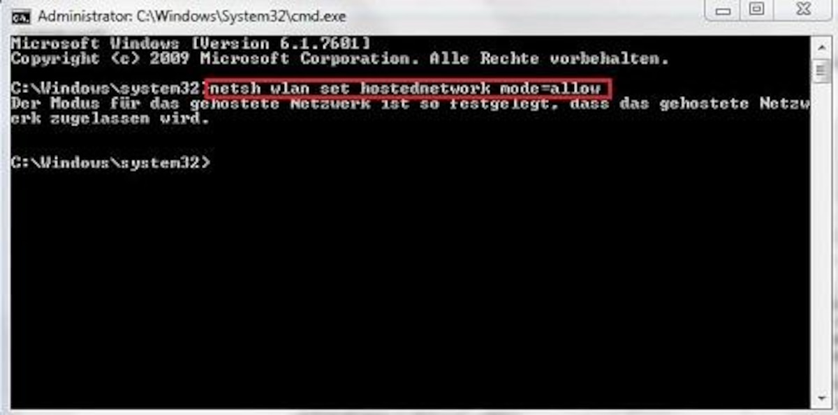 Hotspot per Befehl aktivieren