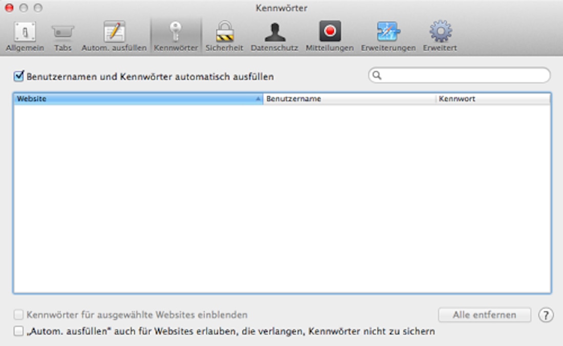 safari sicheres passwort generieren Kennwörter-Einstellungen in Safari