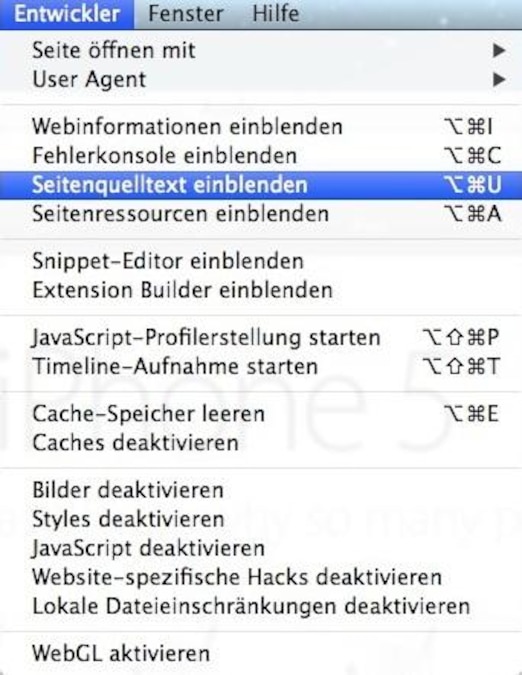 safari quelltext bearbeiten iphone Quellcode Safari