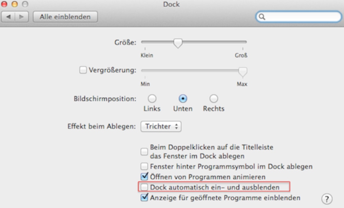 safari aus dock verschwunden Systemeinstellungen - Dock
