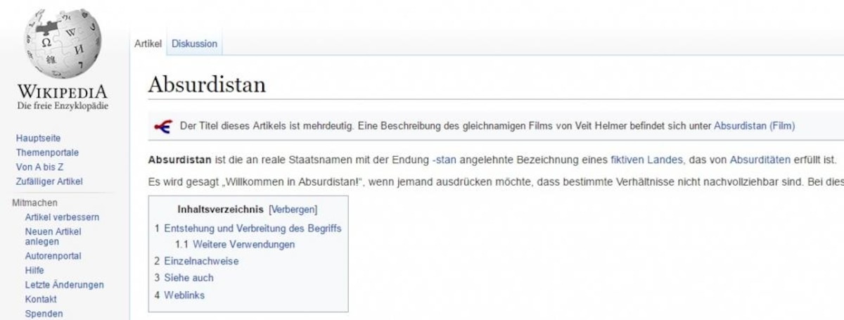 Wikipedia: Absurdistan